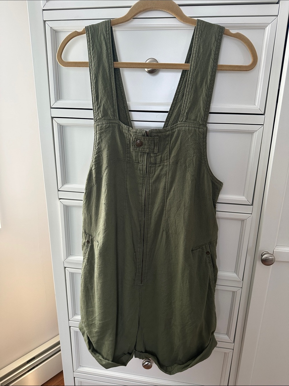 Free People Army Green Shortalls